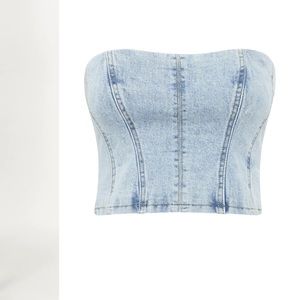 NEVER WORN MESHKI denim tube top